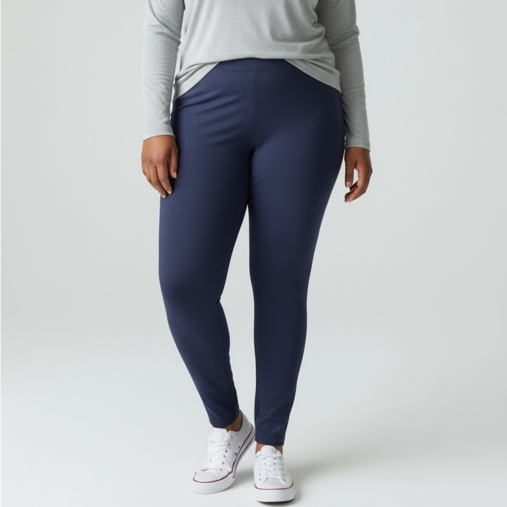 NWT Eileen Fisher Midnight Navy Ankle Legging 3X Plus Stretch Elastic Athleisure